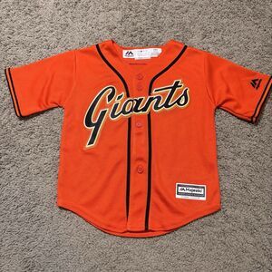 Majestic San Francisco Giants Orange Baseball Jersey Youth 2T Stitched Cool Base